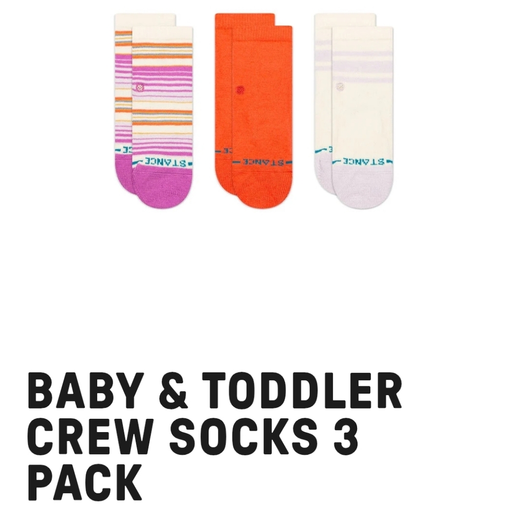 NWT Toddler Dye Namic Stance Crew Socks 3-Pack